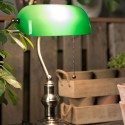 2LumiLamp Bureaulamp Bankierslamp 5LL-5100 27*17*41 cm  Groen Metaal Glas Tafellamp