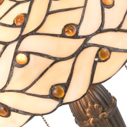 LumiLamp Lampada parete Tiffany Ø 30*50 cm E27/max 2*40W Beige, Marrone  Vetro Colorato