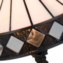 LumiLamp Lampe de table Tiffany Ø 20x36 cm  Blanc Marron Verre