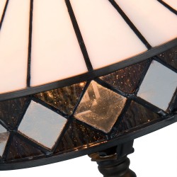 LumiLamp Lampe de table Tiffany Ø 20*36 cm E14/max 1*40W Blanc, Brun Vitrail