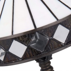 LumiLamp Lampada parete Tiffany Ø 20*36 cm E14/max 1*40W Bianco, Marrone  Vetro Colorato