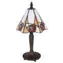 2LumiLamp Lampe de table Tiffany 20*18*37 cm E14/max 1*40W Beige, Jaune Vitrail Triangle