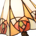 LumiLamp Lampe de table Tiffany 20x18x37 cm  Beige Jaune Verre Triangle Rose