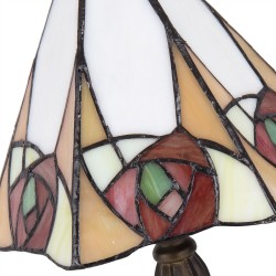 LumiLamp Tiffany Tischlampe 20*18*37 cm  Beige Gelb Glas Dreieck