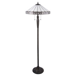 LumiLamp Floor Lamp Tiffany 5LL-5210 Ø 51*160 cm White Brown Glass Triangle