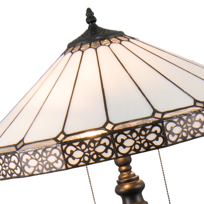2LumiLamp Floor Lamp Tiffany 5LL-5210 Ø 51*160 cm White Brown Glass Triangle