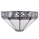 2LumiLamp Wandlamp Tiffany 5LL-5212 30*15*16 cm E14/max 1*40W Wit Bruin Metaal Glas Driehoek Art Deco Muurlamp Sfeerlamp