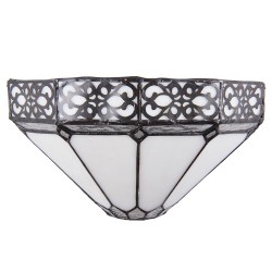 LumiLamp Applique Tiffany 5LL-5212 30*15*16 cm E14/max 1*40W Bianco, Marrone  Triangolare  Art Deco Applique da parete