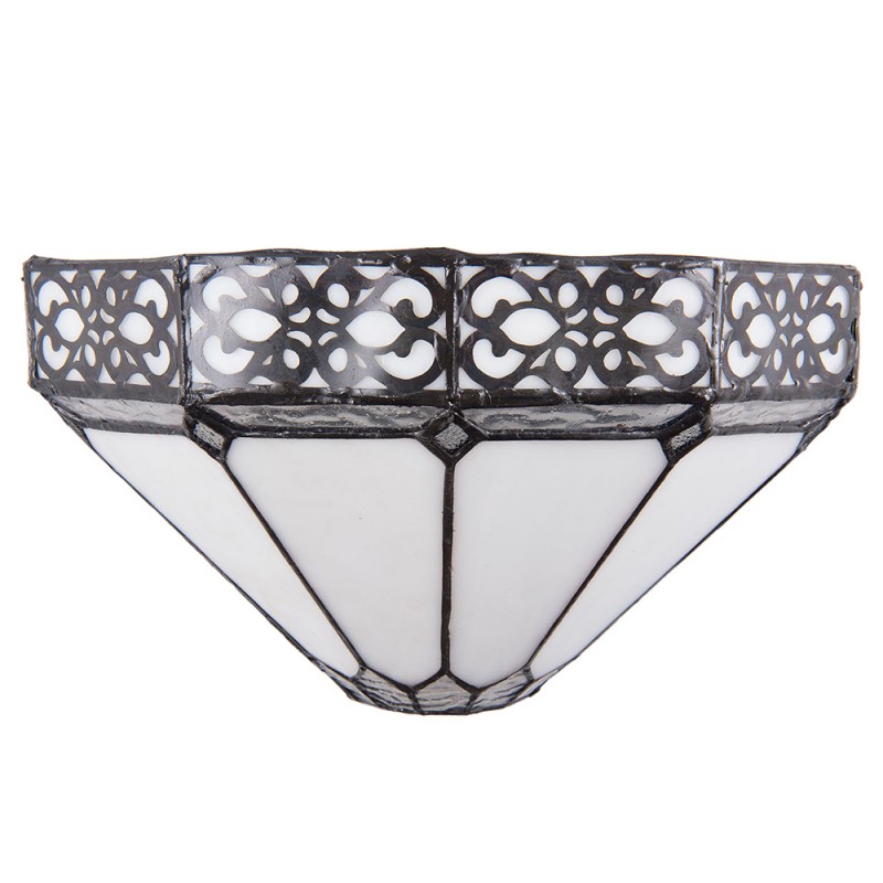 2LumiLamp Applique Tiffany 5LL-5212 30*15*16 cm E14/max 1*40W Bianco, Marrone  Triangolare  Art Deco Applique da parete