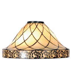 LumiLamp Lampenschirm Tiffany 5LL-5281 Ø 45*28 cm Beige ,Braun Glasmalerei Dreieck Art Deko