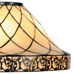 LumiLamp Lampenschirm Tiffany 5LL-5281 Ø 45*28 cm Beige ,Braun Glasmalerei Dreieck Art Deko