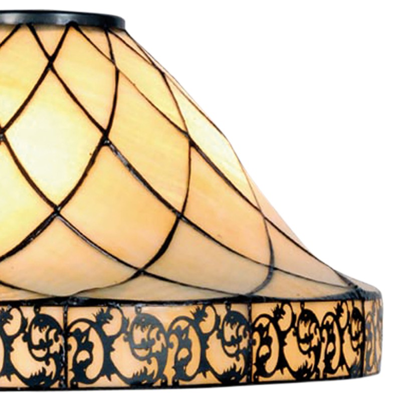 LumiLamp Lampenkap Tiffany  Ø 45x28 cm Beige Bruin Glas Driehoek