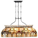 2LumiLamp Hanglamp Tiffany 5LL-5286 115*36*130 cm E27/max 4*60W Groen Metaal Glas Rechthoek Art Deco Hanglamp Eettafel