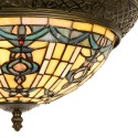 2LumiLamp Lampe de plafond Tiffany Ø 38*19 cm E14/max 2*40W Beige, Bleu Vitrail