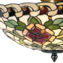 2LumiLamp Ceiling Lamp Tiffany 5LL-5419 Ø 40*25 cm Green Red Metal Glass Hemisphere Rose