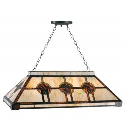 LumiLamp Pendant Lamp Tiffany 5LL-5473 92*47*126 cm Beige Brown Metal Glass Rectangle