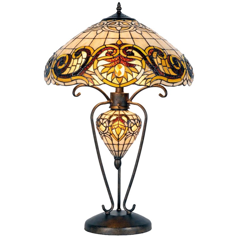LumiLamp Lampada da tavolo Tiffany Ø 46x76 cm Giallo Vetro Triangolo