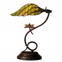 LumiLamp Table Lamp Tiffany Ø 34x45 cm Green Brown Glass Dragonfly