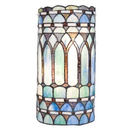 LumiLamp Wall Lamp Tiffany 20*11*36 cm Blue Metal Glass