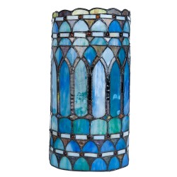 LumiLamp Tiffany Wandlampe 20*11*36 cm  Blau Metall Glas