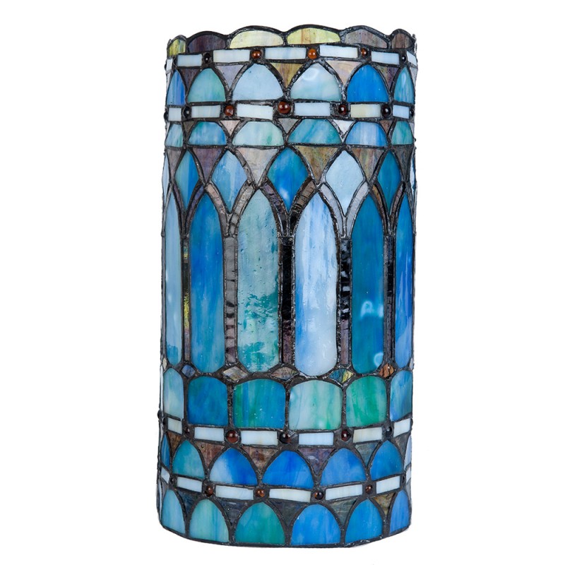 LumiLamp Wall Light Tiffany 20x11x36 cm  Blue Metal Glass