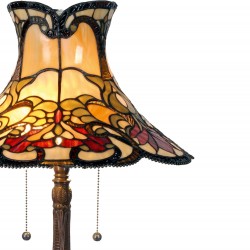 LumiLamp Lampe de table Tiffany 5LL-5533 Ø 51*66 cm E27/max 2*60W Jaune, Brun Vitrail Lampe de bureau Tiffany