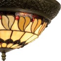 2LumiLamp Lampe de plafond Tiffany Ø 38*19 cm E14/max 2*40W Beige, Marron Vitrail