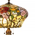LumiLamp Lampe de table Tiffany Ø 40x72 cm  Jaune Vert Verre Fleurs