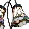 2LumiLamp Tiffany Tafellamp 5LL-5748 34*28*47 cm E14/max 2*40W Wit Bruin Glas in lood Bloemen Tiffany Bureaulamp