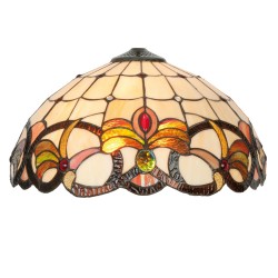 LumiLamp Lampenschirm Tiffany 5LL-5764 Ø 40 cm Beige ,Braun Glas Halbrund
