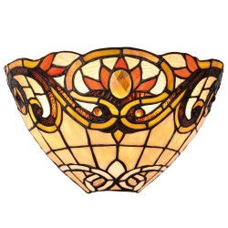 LumiLamp Applique Tiffany 5LL-5778 30*15*20 cm E14/max 1*40W Giallo, Marrone  Triangolare  Art Deco Applique da parete