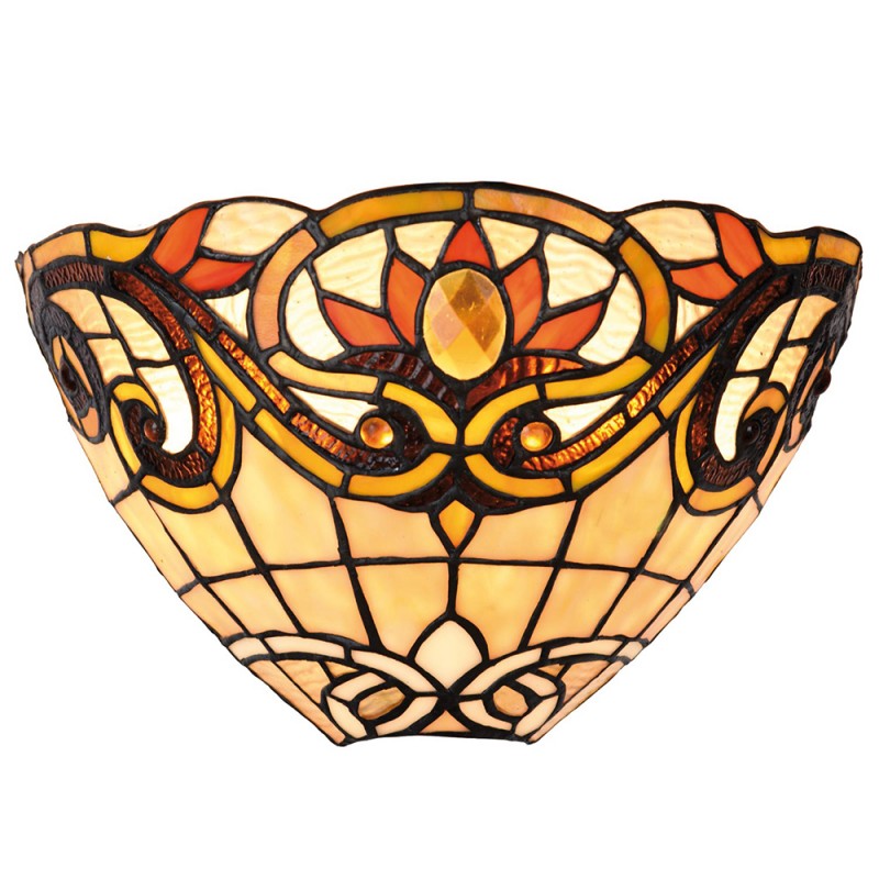 LumiLamp Wall Lamp Tiffany 5LL-5778 30*15*20 cm Yellow Brown Metal Glass Triangle