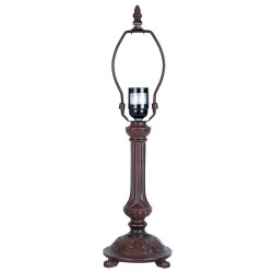 LumiLamp Pied de lampe Lampe de table Tiffany Ø 16*47 cm E27/max 1*60W Brun