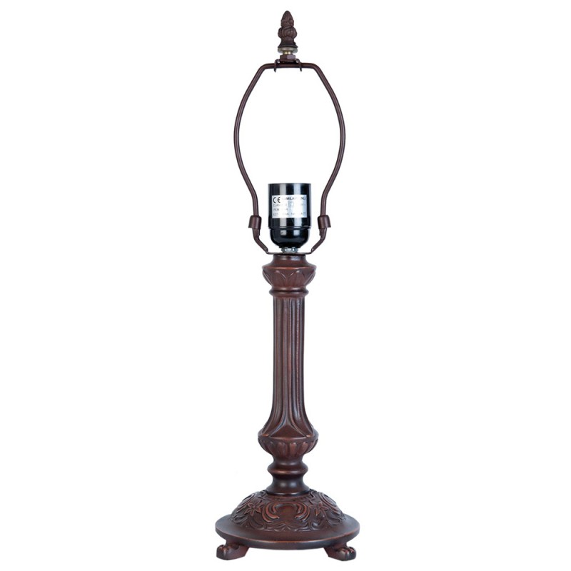 2LumiLamp Pied de lampe Lampe de table Tiffany Ø 16*47 cm E27/max 1*60W Brun