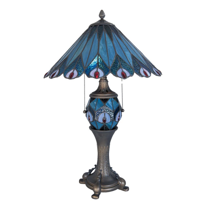 LumiLamp Table Lamp Tiffany Ø 40x65 cm Blue Red Glass