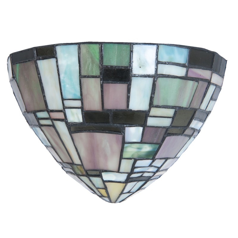 2LumiLamp Tiffany Wandlampe 5LL-5844 30*16*18 cm E14/max 1*40W Braun, Beige Glas Dreieck Art Deko Wandleuchte Stimmungslampe