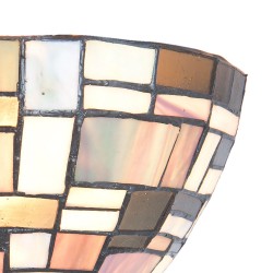 LumiLamp Wandlamp Tiffany 5LL-5844 30*16*18 cm E14/max 1*40W Bruin Beige Glas Driehoek Art Deco Muurlamp Sfeerlamp