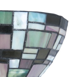 LumiLamp Tiffany Wandlampe 5LL-5844 30*16*18 cm E14/max 1*40W Braun, Beige Glas Dreieck Art Deko Wandleuchte Stimmungslampe
