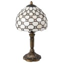 2LumiLamp Lampe de table Tiffany Ø 20*38 cm E14/max 1*40W Blanc, Brun