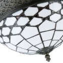 LumiLamp Ceiling Lamp Tiffany Ø 38x19 cm  White Brown Glass Semicircle