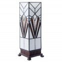 2LumiLamp Table Lamp Tiffany 12x12x35 cm White Brown Glass