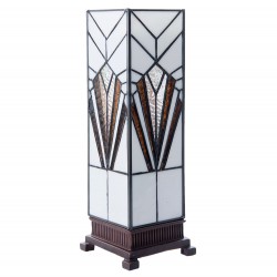 LumiLamp Lampada parete Tiffany 5LL-5894 12*12*35 cm E14/max 1*25W Bianco, Marrone  Vetro Colorato  Quadrato  Art Deco