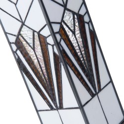 LumiLamp Lampada parete Tiffany 12*12*35 cm E14/max 1*25W Bianco, Marrone  Vetro Colorato  Quadrato