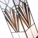 2LumiLamp Tiffany Tischlampe 12x12x35 cm Weiß Braun Glas