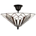 2LumiLamp Lampe de plafond Tiffany Ø 40*28 cm E14/max 2*40W Blanc, Brun Triangle
