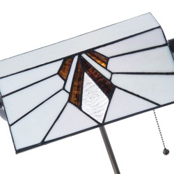 LumiLamp Lampe de table Tiffany 32*27*51 cm E27/max 1*60W Blanc, Brun Vitrail