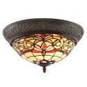 2LumiLamp Lampe de plafond Tiffany 5LL-5909 Ø 38*20 cm E14/max 2*40W Jaune Vitrail Semi-circulaire