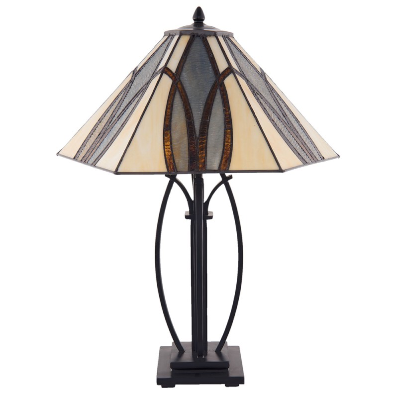 LumiLamp Table Lamp Tiffany 51x44x66 cm  Brown Beige Glass