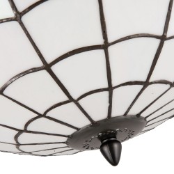 LumiLamp Ceiling Lamp Tiffany 5LL-5932 Ø 40*30 cm White Metal Glass Hemisphere