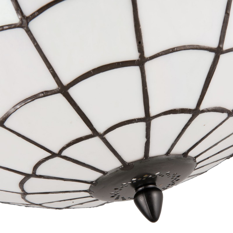 2LumiLamp Ceiling Lamp Tiffany Ø 40x30 cm  White Metal Glass